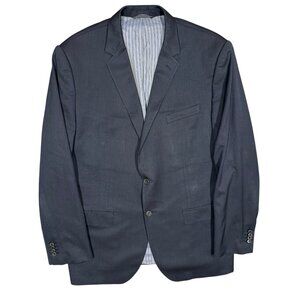 Banana Republic Blazer Marzotto Italy Wool Fabric Surgeon Cuffs Blue 44R